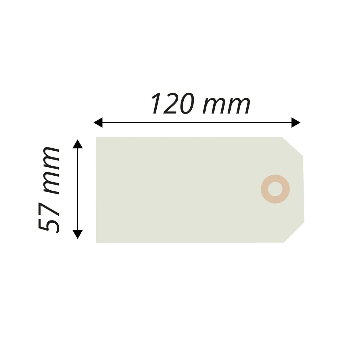 Étiquette américaine 120 x 57 mm Apli – Crème - Boîte de 1000 - Étiquettes à trou-2
