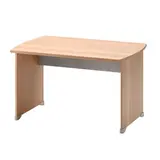 Bureau droit Jazz hêtre ambré 120 x 80 x H 74 cm piètement plein bois - Bureaux, Tables de travail