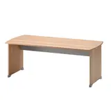 Bureau droit Jazz hêtre ambré 180 x 80 x H 74 cm piètement plein bois - Bureaux, Tables de travail