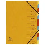 Trieur agrafé avec élastiques 12 compartiments A4 Exacompta - Coloris assortis - Intercalaires classeur, Trieurs documents