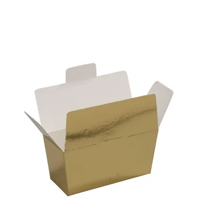 Ballotin chocolat carton or intérieur blanc 125g 9,8 x 4 x 5,4 cm - Ballotin chocolat vide - Lot de 25 - Ballotins chocolats vides
