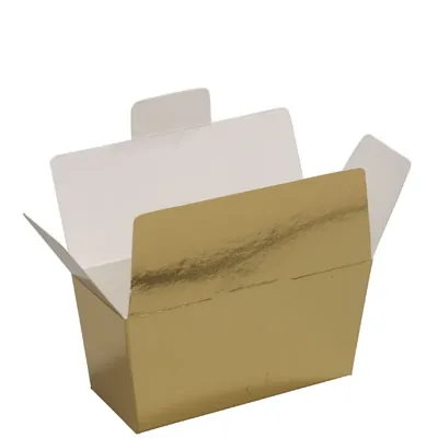 Ballotin chocolat carton or intérieur blanc 375g 13 x 7 x 6,3 cm - Ballotin chocolat vide - Lot de 25 - Ballotins chocolats vides
