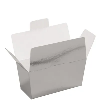 Ballotin chocolat carton argent intérieur blanc 375g 13 x 7 x 6,3 cm - Ballotin chocolat vide - Lot de 25 - Ballotins chocolats vides