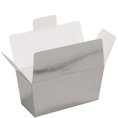Ballotin chocolat carton argent intérieur blanc 500g 14,5 x 7,5 x 7 cm - Ballotin chocolat vide - Lot de 25 - Ballotins chocolats vides