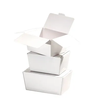 Ballotin chocolat carton blanc intérieur blanc 125g 9,8 x 4 x 5,4 cm - Ballotin chocolat vide - Lot de 25 - Ballotins chocolats vides-2