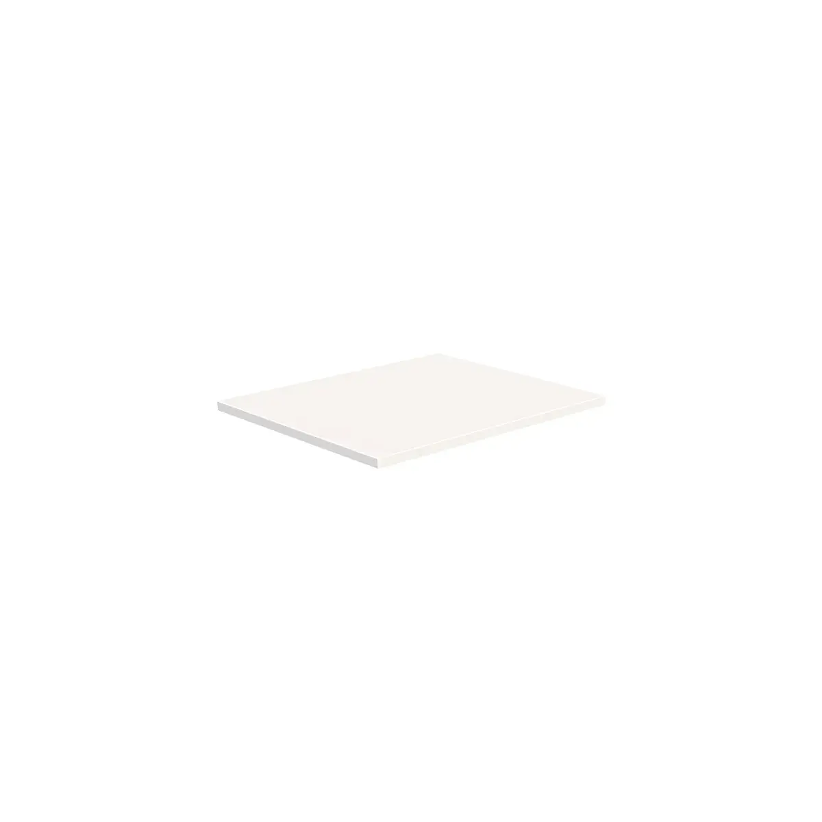 Tablette droite bois mélaminé 60 x 50 cm ép. 19 mm, chants droits minces, pour Gamme Square - Blanc craie - Tablettes Bois mélaminé