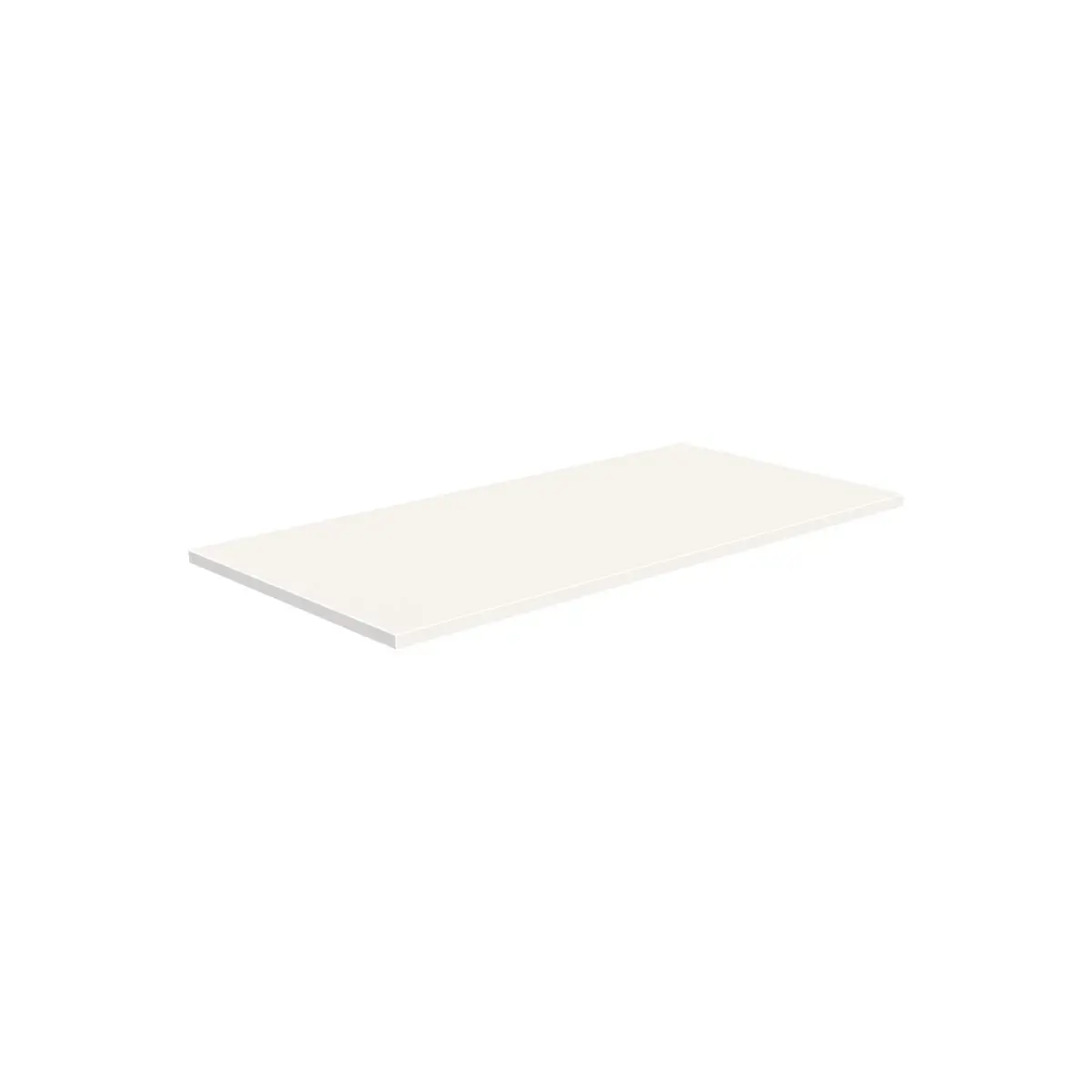 Tablette droite bois mélaminé 100 x 50 cm ép. 19 mm, chants droits minces, pour Gamme Square - Blanc craie - Tablettes Bois mélaminé