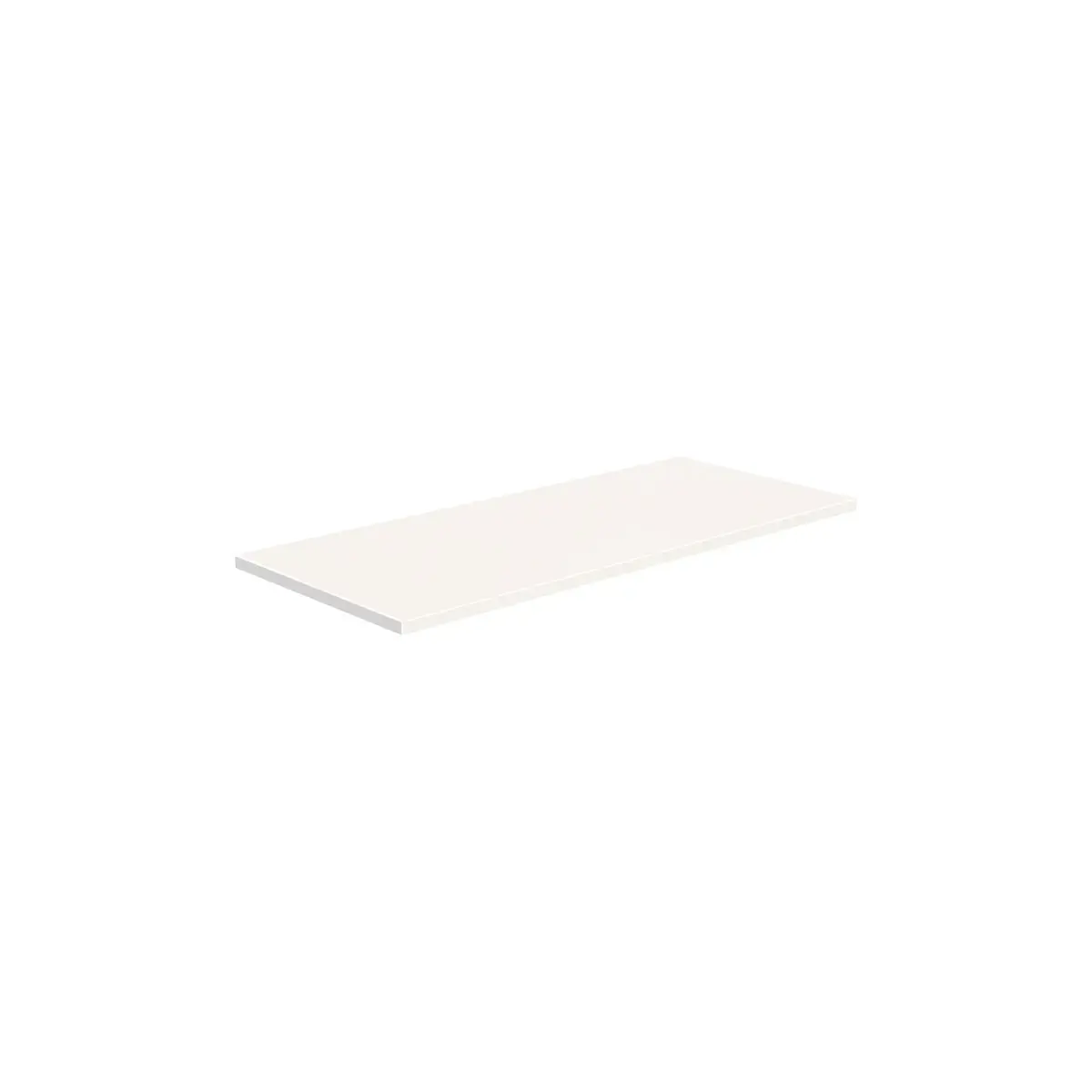 Tablette droite bois mélaminé 90 x 40 cm ép. 19 mm, chants droits minces, pour Gamme Square - Blanc craie - Tablettes Bois mélaminé
