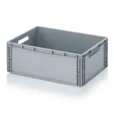 Bac gerbable - Bac Europe 56L 60 x 40 x 27 cm parois pleines poignées ouvertes polypropylène gris - Bacs plastique à parois et fond pleins