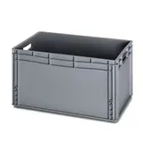Bac gerbable - Bac Europe 66L 60 x 40 x 32 cm parois pleines poignées ouvertes polypropylène gris - Bacs plastique à parois et fond pleins