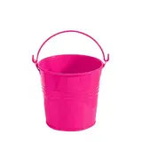 Mini-Seau en zinc ø 6 x 5,7 cm - Petit seau à garnir déco - Rose fuchsia - Paquet de 10 - Accessoires et Objets déco