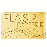Étiquettes cadeaux adhésives Plaisir d'offrir or / noir - Paquet de 1000