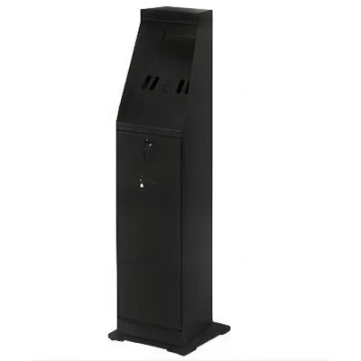 Cendrier colonne - Noir - L 24 x P 24 x H 87 cm - Cendriers professionnels