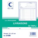 Carnet de Bon de livraison Elve Manifold 210 x 210 mm 50 pages autocopiantes 3 exemplaires - Carnets de commandes, Carnets de livraisons