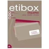 2400 Étiquettes adhésives blanches multi-usages 70 x 37 mm Etibox - Étiquettes adhésives neutres