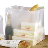 Sac translucide poignées souples 37 x 34 x 40 cm polyéthylène - Sac traiteur - Lot de 20 - Sacs vente à emporter