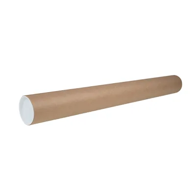 Tube carton L.75 cm x Ø 80/84 mm avec embouts plastiques – Paquet de 25 - Tubes carton emballage