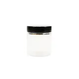 Pot PET cylindrique transparent avec couvercle vissant noir - 75 ml - carton de 616 unités - Bouteilles et pots cylindriques
