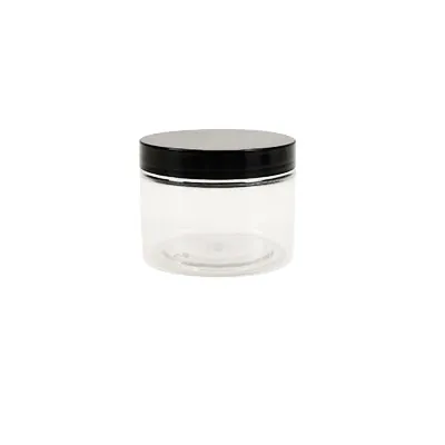 Pot PET cylindrique transparent avec couvercle vissant noir - 150 ml - carton de 315 unités - Bouteilles et pots cylindriques-2