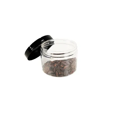 Pot PET cylindrique transparent avec couvercle vissant noir - 150 ml - carton de 315 unités - Bouteilles et pots cylindriques-3