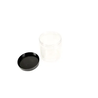 Pot PET cylindrique transparent avec couvercle vissant noir - 250 ml - carton de 135 unités - Bouteilles et pots cylindriques-3