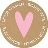 Étiquettes Fête des mères, étiquettes cadeaux Bonne Fête pour Maman ø 65 mm brun / rose - Étiquettes cadeaux adhésives