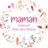 Étiquettes Fête des mères, étiquettes cadeaux Joyeuses Fête des Mères florales ø 65 mm - Étiquettes cadeaux adhésives