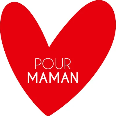 Étiquettes Fête des Mères en forme de coeur, étiquettes cadeaux Fête des Mères rouge ø 50 mm - Étiquettes cadeaux adhésives