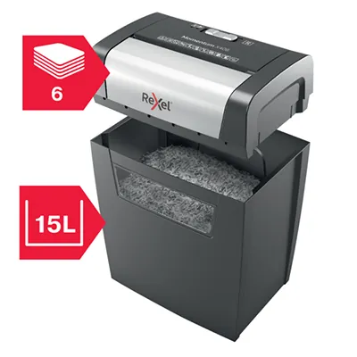 Destructeur de documents Rexel Momentum X406 coupe croisée DIN P4 6 feuilles 15L – Broyeur papier - Destructeurs de documents-5