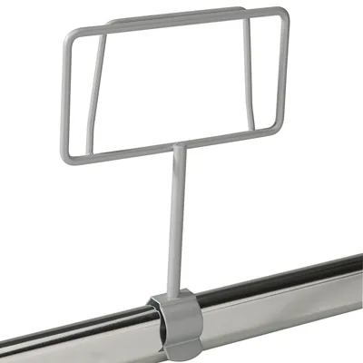 Porte-étiquette métal à clipser sur tube ø 25 mm 12 x 16,5 cm – Porte-étiquette portant – Affichage prix - Porte-affiches à clipser - à pincer-3
