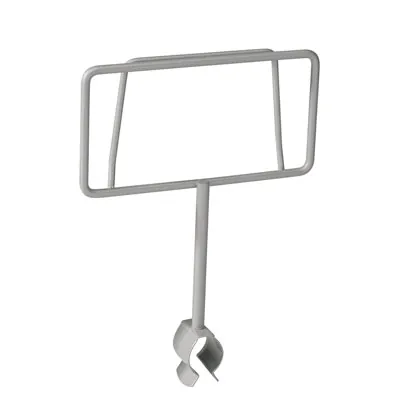 Porte-étiquette métal à clipser sur tube ø 25 mm 12 x 16,5 cm – Porte-étiquette portant – Affichage prix - Porte-affiches à clipser - à pincer