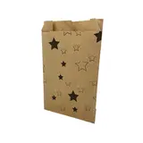 Pochette cadeau Noël papier kraft Étoiles 25 + 6,5 x H 41 cm - Lot de 250