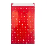 Pochette cadeau Noël Stars Red 15 + 9 x H 26 cm - Lot de 250 - Pochettes cadeaux Noël