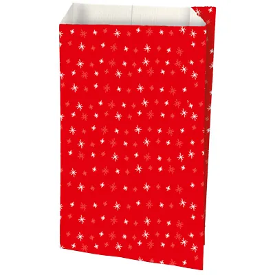 Pochette cadeau Noël Stars Red 25 + 6,5 x H 41 cm - Lot de 250 - Pochettes cadeaux à motifs