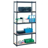 Étagère de stockage 5 niveaux modulable métal 86,4 x 35 x 183 cm - 90 kg par niveau / 450kg charge totale - Gris martelé - Étagères de réserve