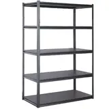 Étagère de stockage 5 niveaux modulable 123,80 x 47,60 x 183 cm - 400 kg par niveau - Gris martelé - Caissons de bureau, Armoires de bureau