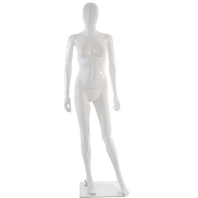 Mannequin femme en plastique finition laquée, bras le long du corps - Mannequins femmes