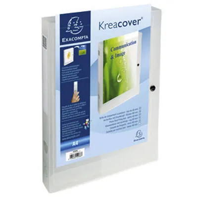 Boîte de classement A4 Dos 40 mm fermeture pression polypropylène Kreacover - Transparent - Boîtes archives, Boîtes de transfert