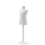 Buste enfant 6/8 ans tissu blanc pied rond bois H 54 cm - Bustes enfants