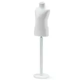 Buste enfant 10/12 ans tissu blanc pied rond bois H 63 cm - Bustes enfants