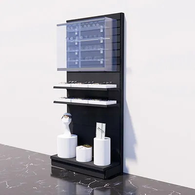 Vitrine murale pour panneau rainuré - L 90 x P 26 x H 70 cm - Vitrines murales-2