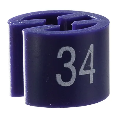 Marque taille T34 bleu marine ø 1,3 cm - Indicateur de taille pour cintre - Paquet de 100 - Marques taille pour cintres