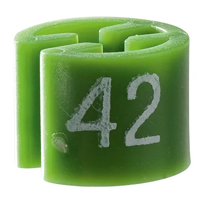 Marque taille T42 vert olive ø 1,3 cm - Indicateur de taille pour cintre - Paquet de 100 - Marques taille pour cintres