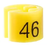 Marque taille T46 jaune ø 1,3 cm - Indicateur de taille pour cintre - Paquet de 100 - Marques taille pour cintres