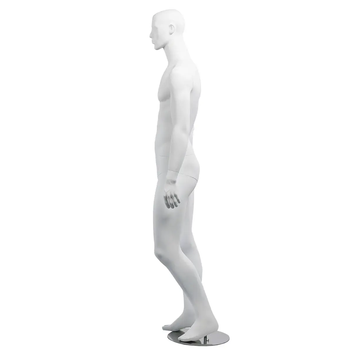 Mannequin homme, tête et cheveux sculptés H 186 cm Fibre de verre - Blanc mat - Mannequins hommes-2