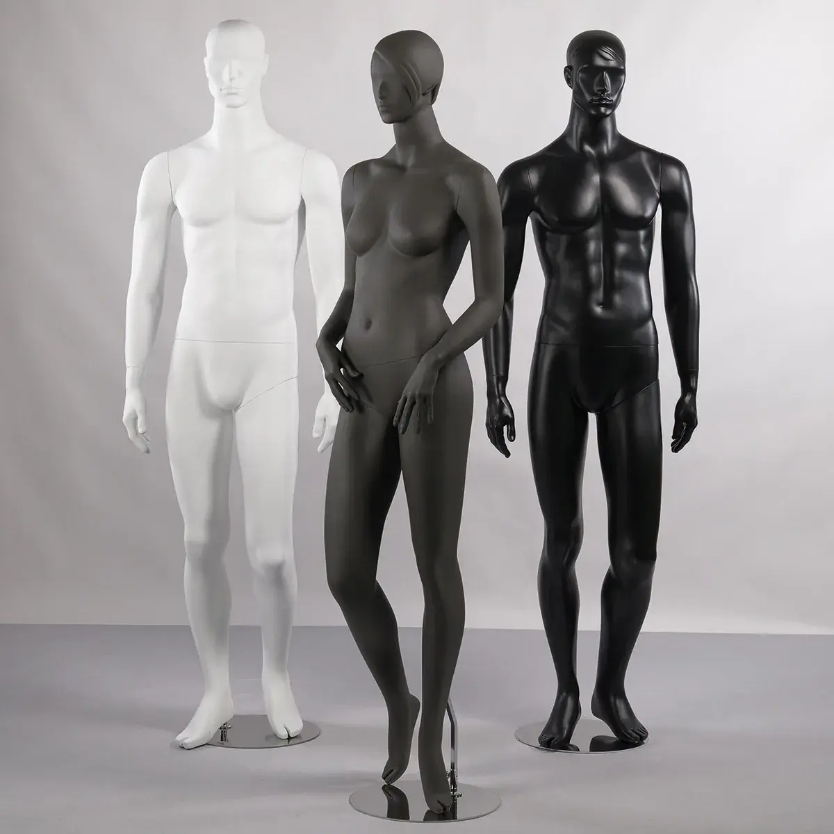 Mannequin homme, tête et cheveux sculptés H 186 cm Fibre de verre - Blanc mat - Mannequins hommes-5