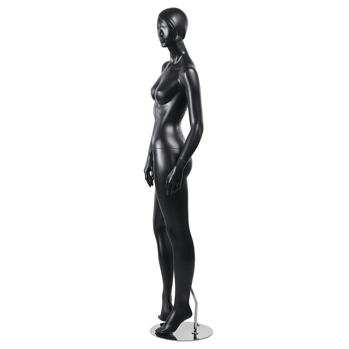 Mannequin femme, tête et cheveux sculptés H 177 cm Fibre de verre - Noir mat - Mannequins femmes-2