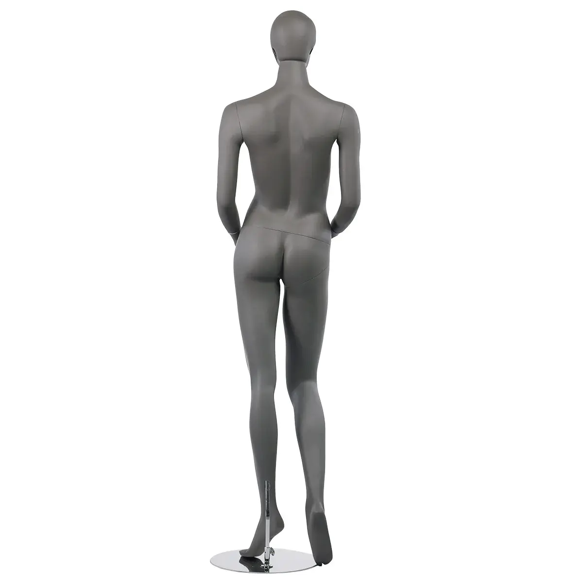 Mannequin femme, tête et cheveux sculptés H 179 cm Fibre de verre - Gris anthracite mat - Mannequins femmes-3