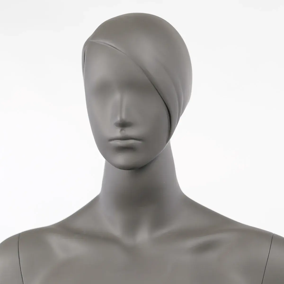 Mannequin femme, tête et cheveux sculptés H 179 cm Fibre de verre - Gris anthracite mat - Mannequins femmes-4