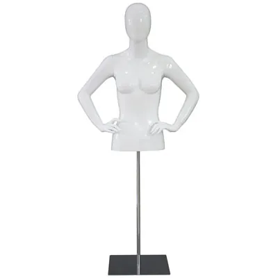 Buste femme finition laquée + piétement métal - Bustes mannequins femmes